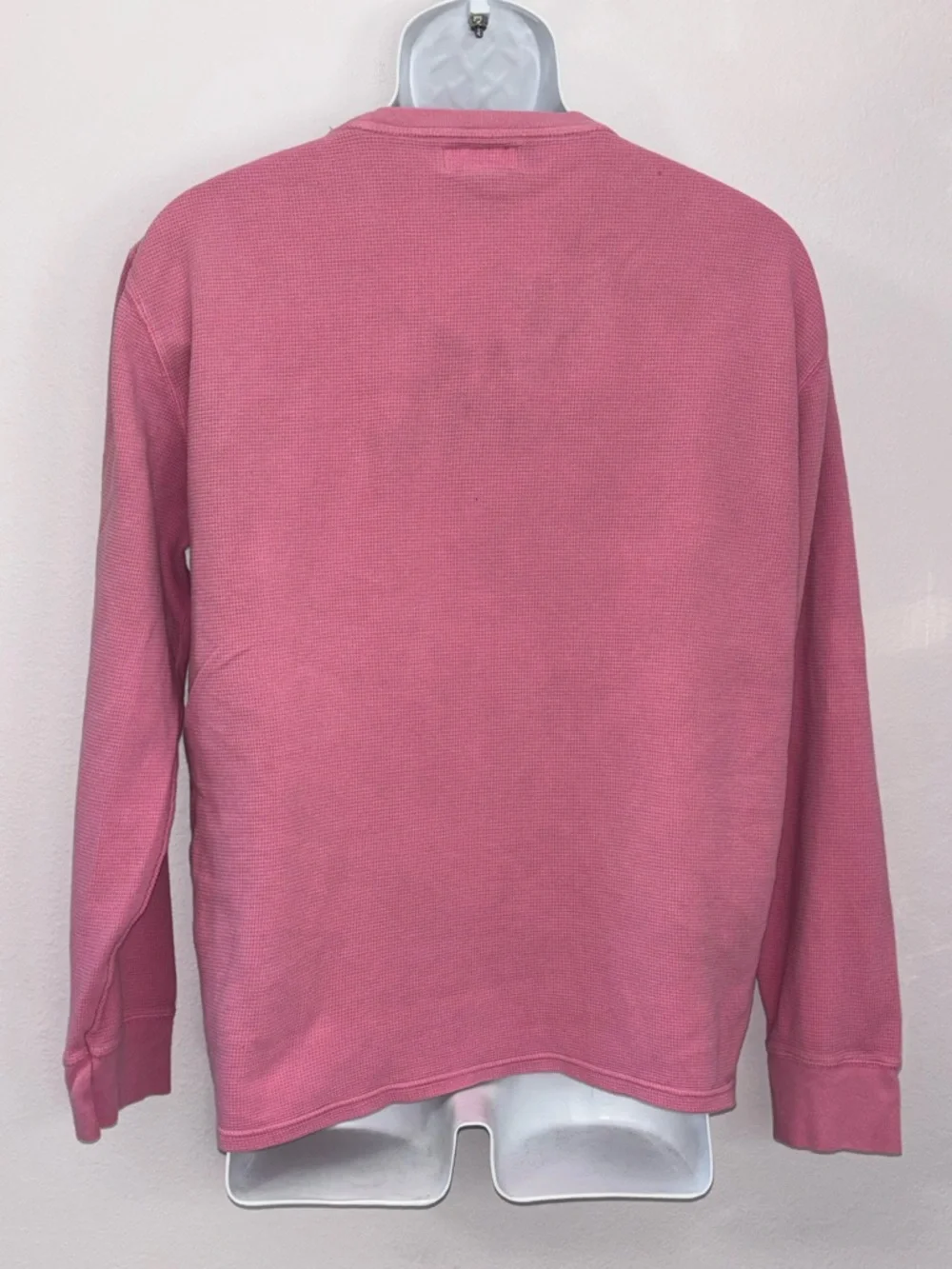 POLO RALPH LAUREN Pencil Eraser Pink Long Sleeve Cotton Waffle Shirt 50 Size L
